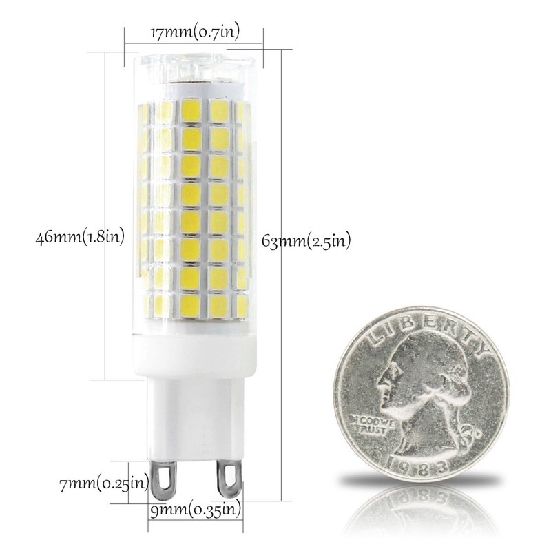 G9 LED Light Bulbs Bi Pin Base,6000K Daylight White G9