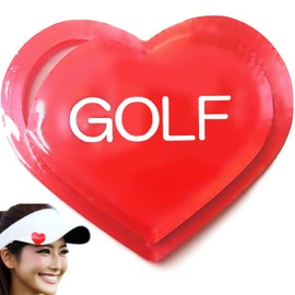 Heart Shaped Golf Marker, Cute & Conspicuous, Easy to Find Out, Light and Non-Intrusive, Built-in Magnet (GOLF-Round Gothic, Silk Red)