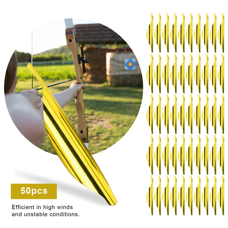 50Pcs 2.4in Arrows Vanes DIY Spiral Feather Wing Competitive Bow