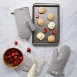 KitchenAid Asteroid Oven Mitt 2-Pack Set, Grey, 7"x12.5"