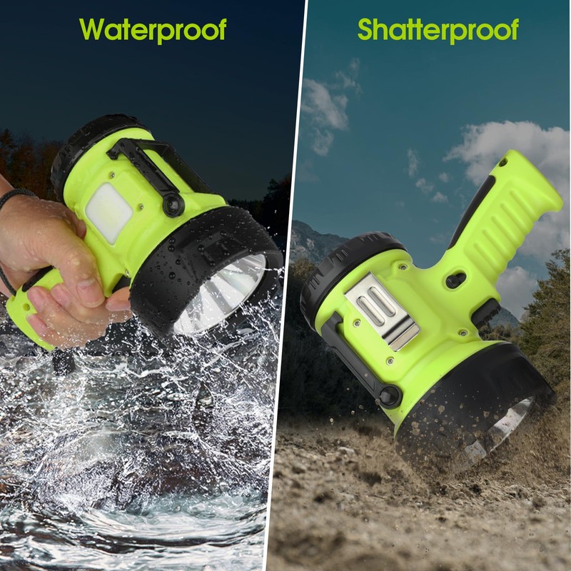 WENFENG Rechargeable Spotlight Flashlight with High Lumen LED, Waterproof Handheld