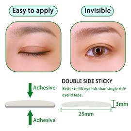 2 Packs Invisible Double Side Eyelid Tapes Stickers, Medical-use Adhesive Eyelid Strips, Instant Eye Lift Without Surgery, Perfect for Hooded, Droopy, Uneven, Mono-eyelids