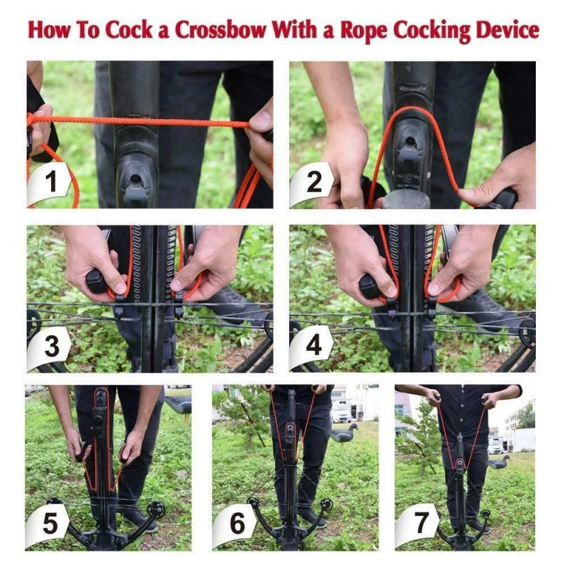 apro-outdoor Crossbow Cocking Rope String Drawing Device Cocking Aid Accessories