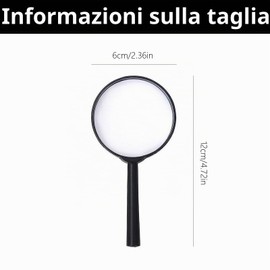 4 lenti di ingrandimento per bambini, per ricercatori, lenti di ingrandimento per bambini, per detective spia, agente segreto, agente segreto, set di ricercatori (nero)