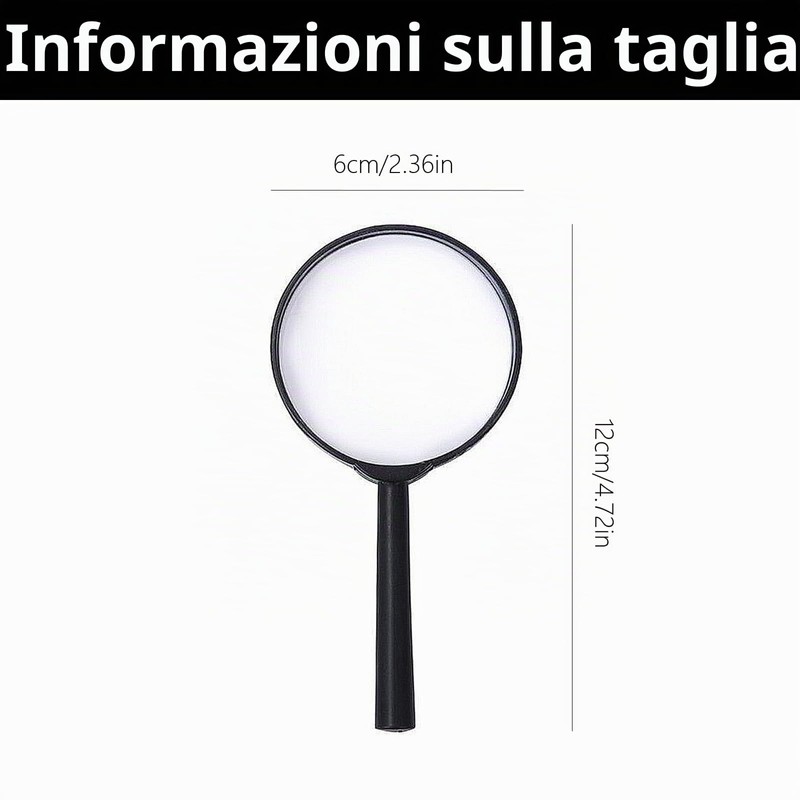 4 lenti di ingrandimento per bambini, per ricercatori, lenti di