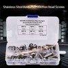 Fafeicy 60 pieces M6 round head screws, stainless steel hexagon