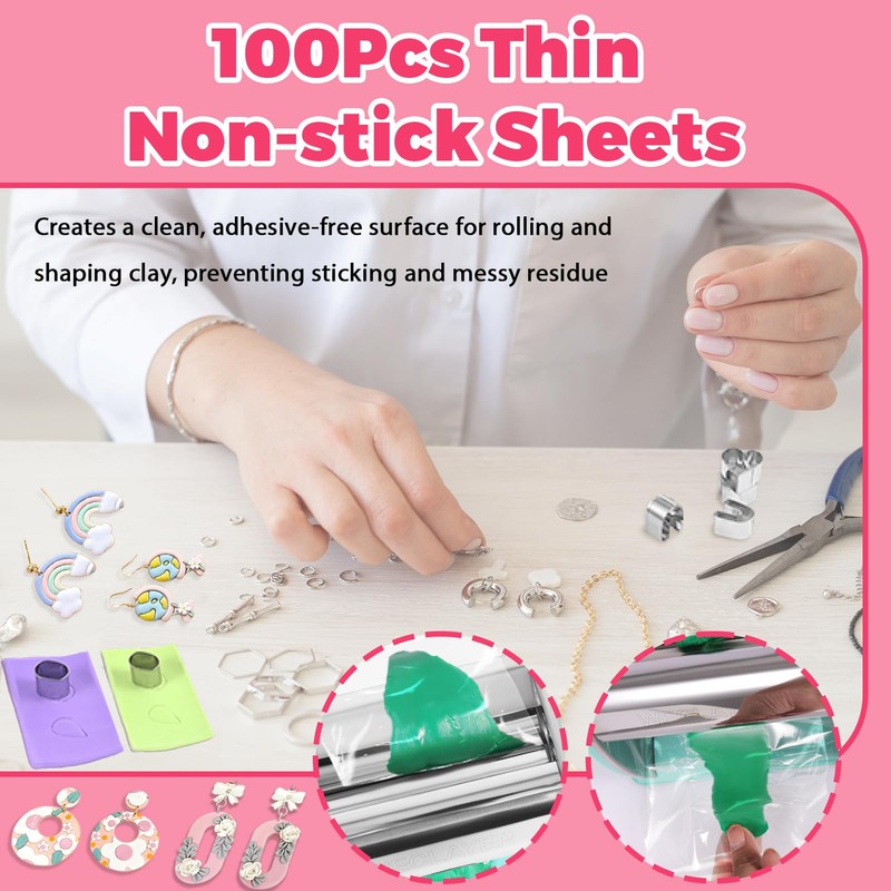 Polymer Clay Press Machine,Clay Roller Machine,Includes Non-Stick Sheets,Gloves,Clamp and Hand