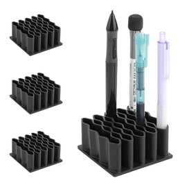 3 Pack Desk Pen Holder, Wave TPR, Large Capacity Desk Organizer for Pens, Markers, Makeup Brushes, Art Supplies - Stable Storage & Space Saving for Office, Home, Classroom, School