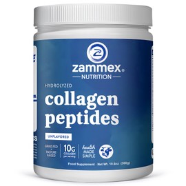 Zammex Premium Flavoured Collagen Peptide Powder, Hydrolyzed Proteins Type I and III, Supports Hair, Skin, Nails, Grass Fed, GMO Free, Paleo and Keto Friendly, 300G