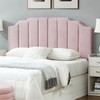 24KF Pink Teddy Fabric Tufted for Queen Upholstered Headboard, Modern