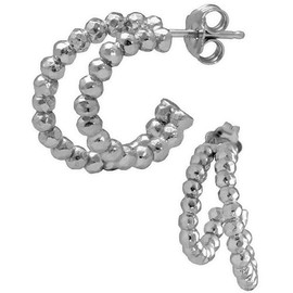 Handmade Doppel Creolen aus 925 Sterling Silber hypoallergen kleine Huggie Creolen Ohrringe geometrisch minimalistisch zierliche Boho Ohrstecker einzigartiges Geschenk für Sie