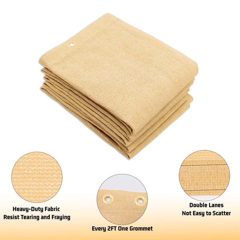 SUNNY GUARD Shade Cloth 4/6/8/10/12 FT Sun Shade Screen Fabric