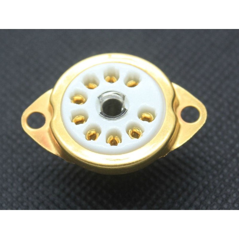 Vacuum Tube Socket, 9 Pins, Gold, 12a x 7, 12au7,