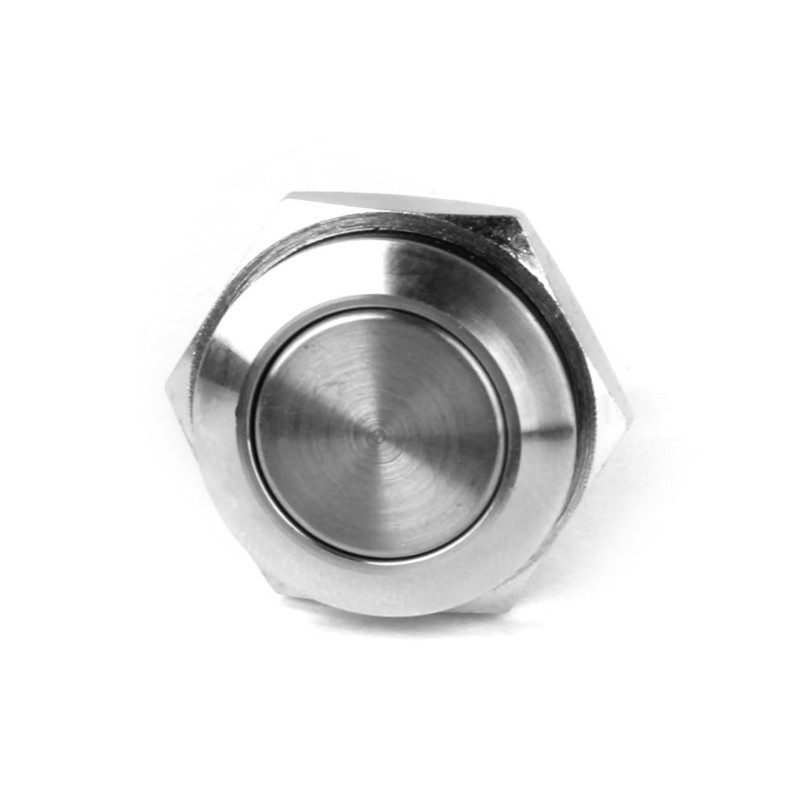 BUGUUYO 16mm Momentary Horn Metal Push Button Stainless Steel for