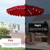 Tangkula 9 FT Solar Patio Umbrella, 2-Tiers Scalloped Outdoor Table