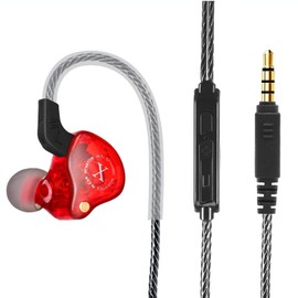 UrbanX iX2 Pro Dynamic Hybrid Dual Driver in Ear Musicians Earphones with Mic Tangle-Free Cable in-Ear Earbuds Headphones for Xiaomi Black Shark 4 Pro