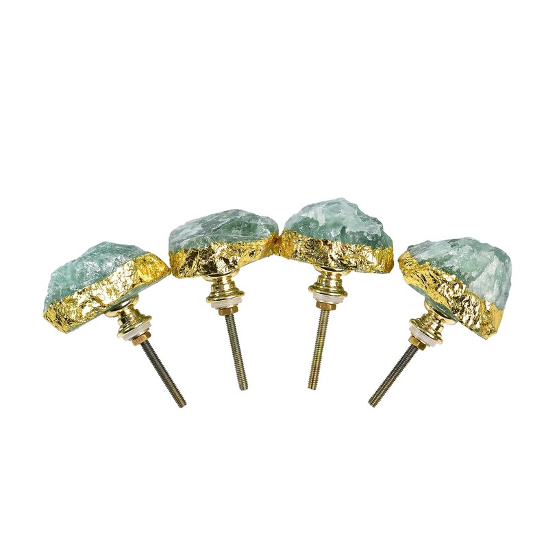 AMOYSTONE Natural Crystal Drawer and Pulls Kitchen Cabinet Knobs 4pcs