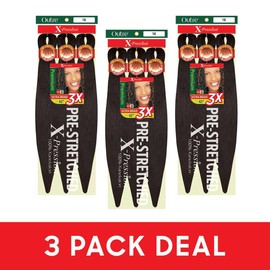 Outre X-Pression Braid Pre Stretched Braid 42" 3X (3 Pack, DARK GRAY 44)