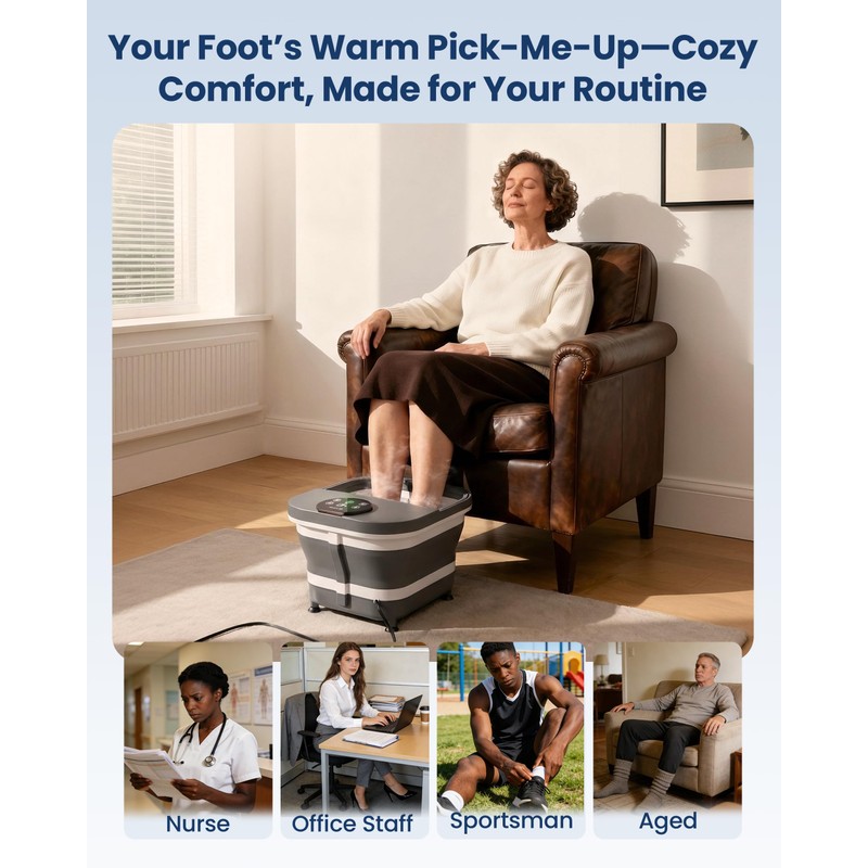 2026 Upgrade Foot Spa Bath Massager with Heat, Collapsible Foot