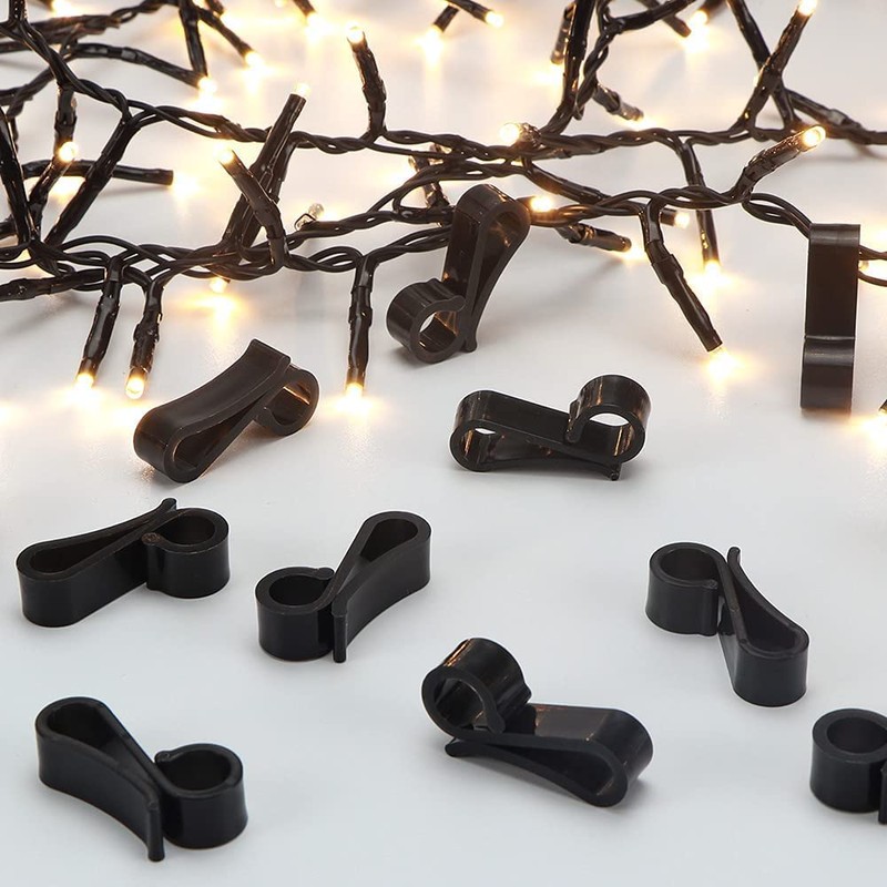 Vikdio 60 Pcs Black Gutter Hooks for Hanging Christmas Lights,