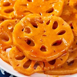 Spicy lotus root slices 400g（100g*4bag）/14.1oz. lotus root ，Dehydrated Lotus Root Crisp ，Vegetarian Spicy Lotus Root Slices