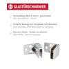 Gedotec Glass Door Hinge Top & Bottom Silver Matt Square