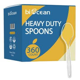 [360 Count] Clear Plastic Spoons Disposable Plastic Spoons Bulk Durable Plastic Silverware Disposable Plastic Utensils Spoons Heat Resistant Durable Plastic Cutlery for Parties Birthday Wedding ﻿
