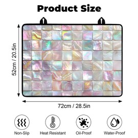 BSFHH Heat-Resistant Glass Stove Top Cover with Anti-Slip Rubber Coating – Electric Stove Protector, Scratch-Resistant, Expands Counter Space, Stylish Kitchen Decor (Checked Pattern, 28.5"L x 20.5"W)