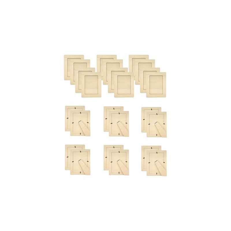 Pack of 24 Wooden Picture Frames Unfinished Wood Photos Frames