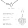 Tuscany Silver Filigree Puff Heart Pendant on Chain Necklace of