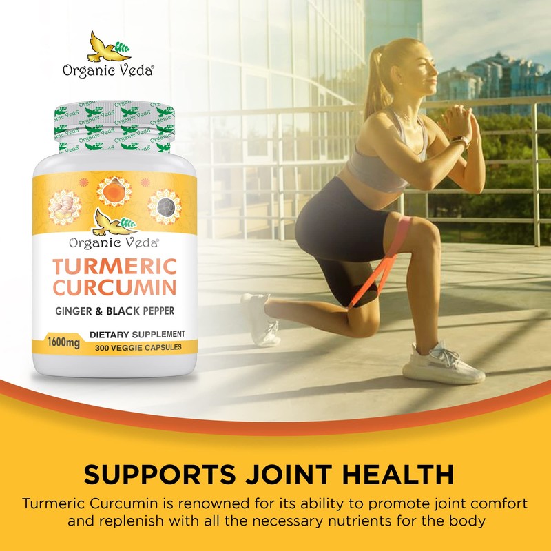 Organic Veda Turmeric and Ginger Capsules 300 Pills - Organic
