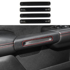 Korlot Carbon Fiber Style Interior Door Handle Patch Cover Trim Accessories for Dodge Ram 1500 2500 3500 2019+