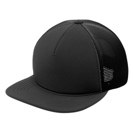 Joe's USA Flexfit Adjustable Foam Outdoor Cap - OSFM - 12 Pack - Black/Black