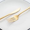 24Pcs Gold Silverware Set Knife Fork Spoon Rustproof Stainless Steel