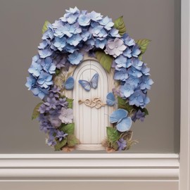 Hydrangea Flower Garden House - Fairy Door Wall Sticker