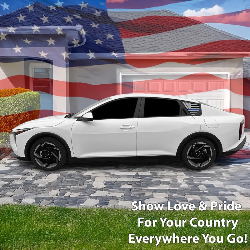 BOGAR TECH DESIGNS Precut Rear Quarter Windows American Flag Vinyl