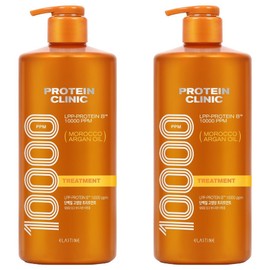 Elastine Protein Clinic 10000 High-Nutrition Protein Treatment Floral Musk Fragrance, 1L, 2 Pieces / 엘라스틴 프로틴 클리닉 10000 고영양 단백질 트리트먼트 플로럴머스크향, 1L, 2개
