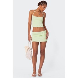 Keke Mini Skirt - Color: SAGE, Size: XS