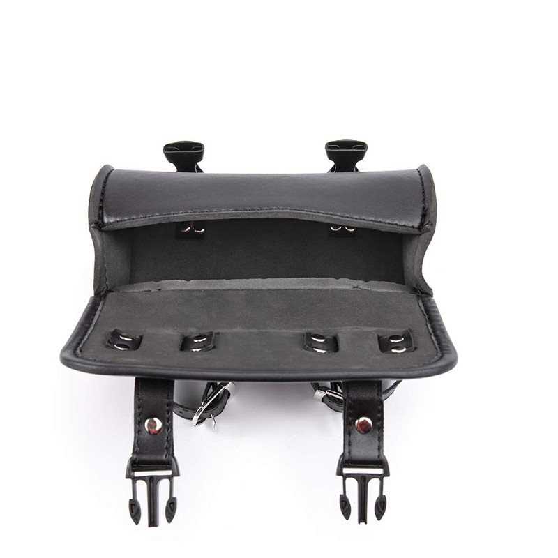 evomosa Motorcycle Fork Bag PU Leather Bicycle Handlebar Tool Bag