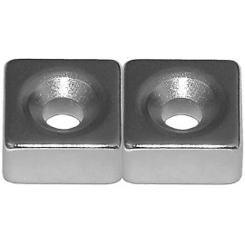 Apex Magnets 2 Neodymium Magnets 1/2 x 1/2 x 1/4 Countersink Blocks