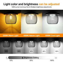 Solar Shed Pendant Light Daytime and Night Metal Net Cover Indoor&Outdoor with E27 Bulb Cool White and Warmwhite 3 Color Temperature 5 Modes for Chicken Coop Light Patio Garden Barn Yard Gazebo etc