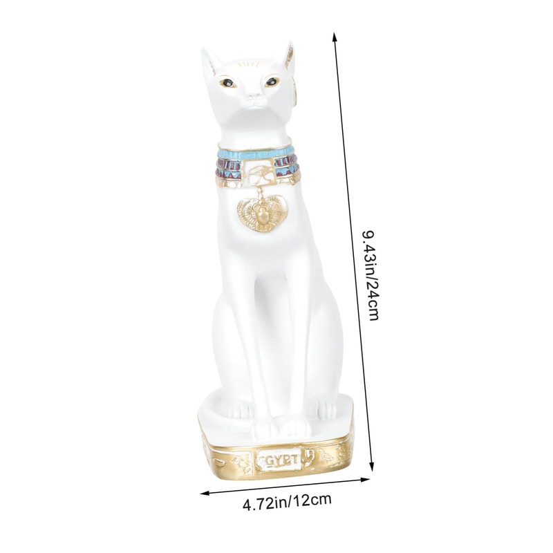 Ciieeo Lifelike Small Egypt Cat Figurine Cat Statue Decor Vivid