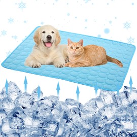 Dog Cooling Mats Pet Cooling Mats Dog Sleeping Mats Dog Cooling Pads Dog Bed Mats Cat Bed Mats Cats Cooling Pad Cool Self Cooling Mat Pet Summer Cooling Mat Sleeping Pad(28x40''/70x100cm, Light Blue)