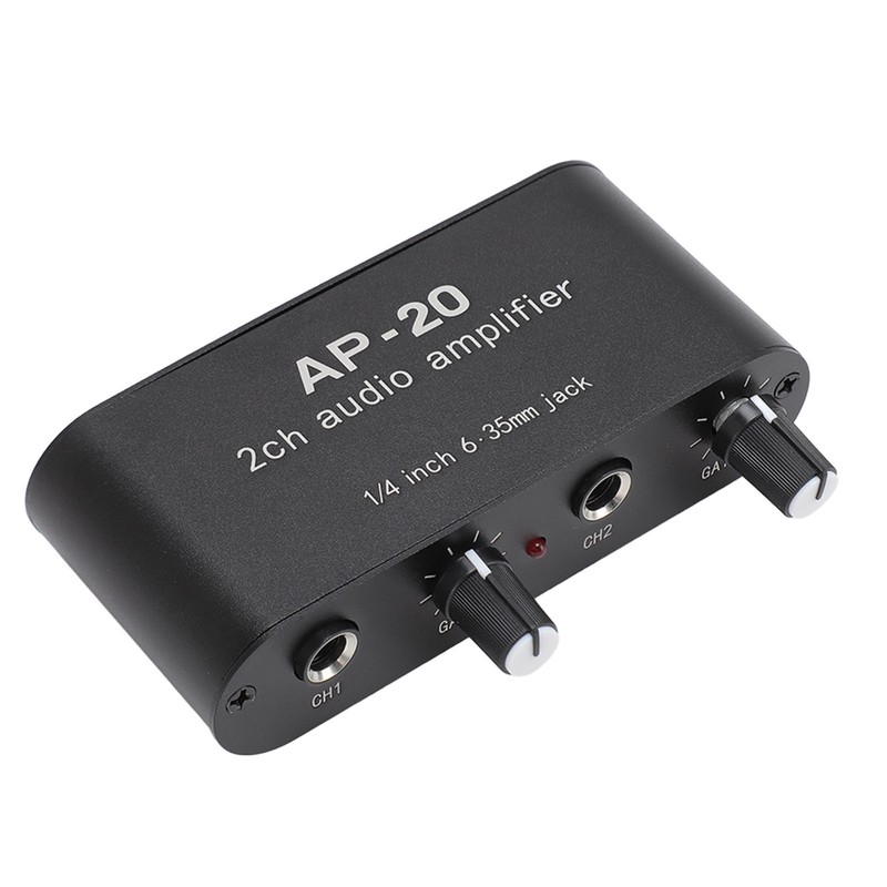 2 Channel Sound Amplifier Balanced 1/4 Inch 6.35mm Gain Independent