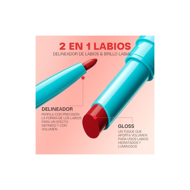 Minimeli Delineador y Brillo Labial 2 en 1, Textura Ligera