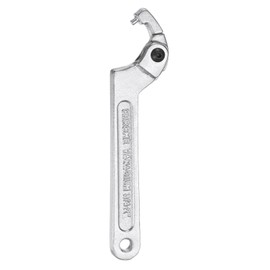 sourcing map 3/4-2"(19-51mm) C Spanner Wrench Adjustable Round Pin Spanner Wrenches Tool Chrome Vanadium for Lock Nuts Machine Tools Mechanical Tool, Silver Tone
