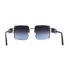 SA106 Off Set Rimless Retro Mobster Unique Side Lens Rectangle