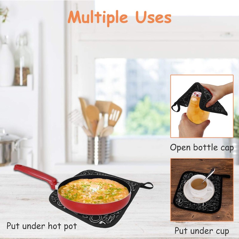 Oven Gloves and Pot Holder Set Baking Gloves Heat Resistant