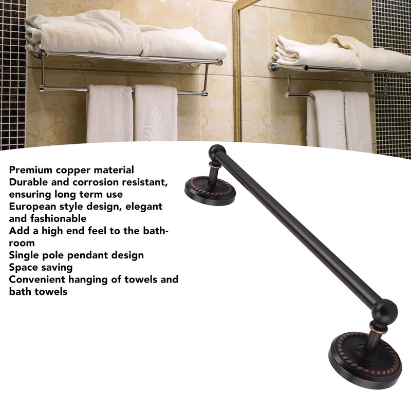 All Copper Bathroom Towel Bar European Style Wall Mounted Towel