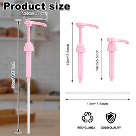 5 Pieces Syrup Pump, Coffee Syrup Dispenser Pump, Syrup Pump Dispenser Flavor Syrup Pump Caramel Syrup Pump Replacement Fits 750ml-1L Bottles for Coffee Syrup, Flavorings (Pink)
